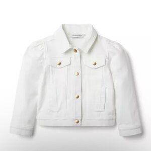 Janie and Jack white Jean denim Jacket with Gold Buttons Sz  18-24m girls
